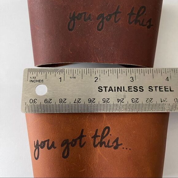 Leather coffee sleeve “you got this” - Picture 5 of 6